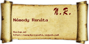 Némedy Renáta névjegykártya